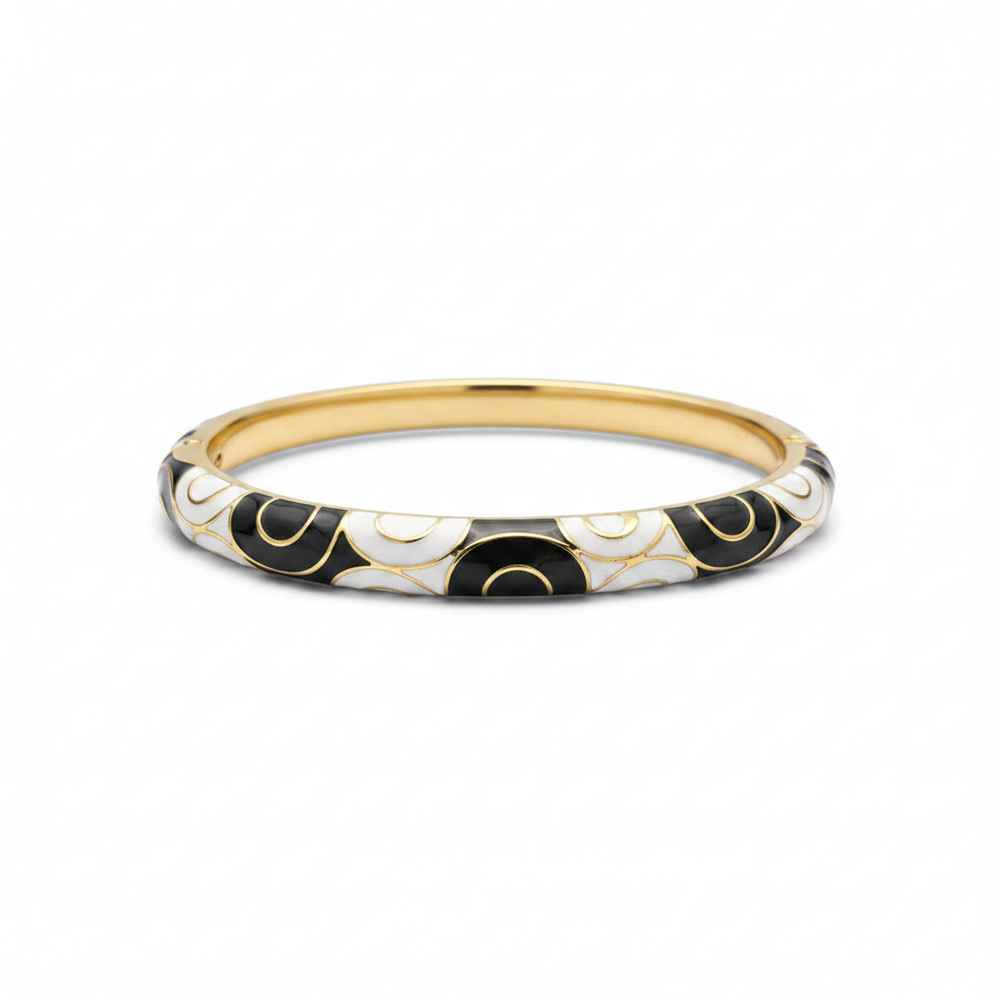 Viral Enamel Bangle Black & White studio shot