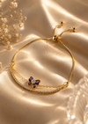 Purple Butterfly Double Layer Adjustable Bracelet