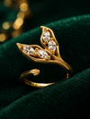 Gold Leaf Crystal Ring