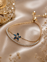Blue Flower Double Layer Adjustable Bracelet thumbnail 2