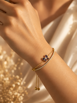 Purple Butterfly Double Layer Adjustable Bracelet thumbnail 3