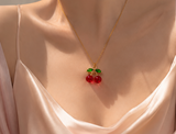 Cherry Blossom Crystal Pendant Necklace thumbnail 2