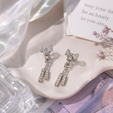 Crystal Bow Drop Earrings thumbnail 2