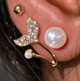 Pearl Mermaid Tail Crystal Earrings thumbnail 4
