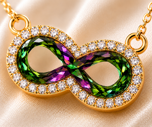 Mystic Topaz Infinity Pendant Necklace
