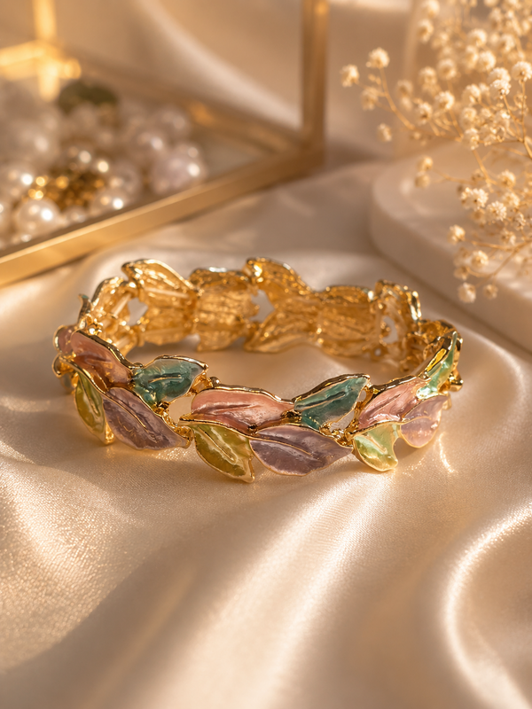 Pastel Bloom Leaf Bracelet