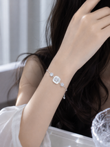 Adjustable Crystal Square Charm Bracelet thumbnail 3