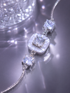 Adjustable Crystal Square Charm Bracelet