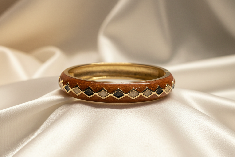Enhanced Brown Enamel Bangle