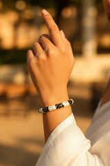 Viral Enamel Bangle-Black & White thumbnail 3